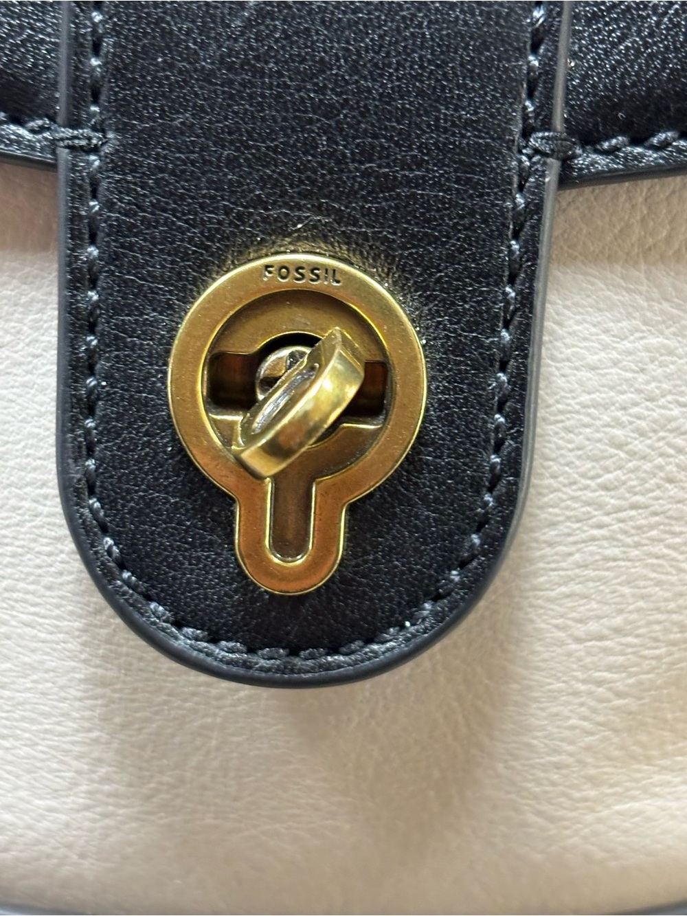 Fossil Colorblock Leather Turnlock Bucket Bag - Picture 12 of 16